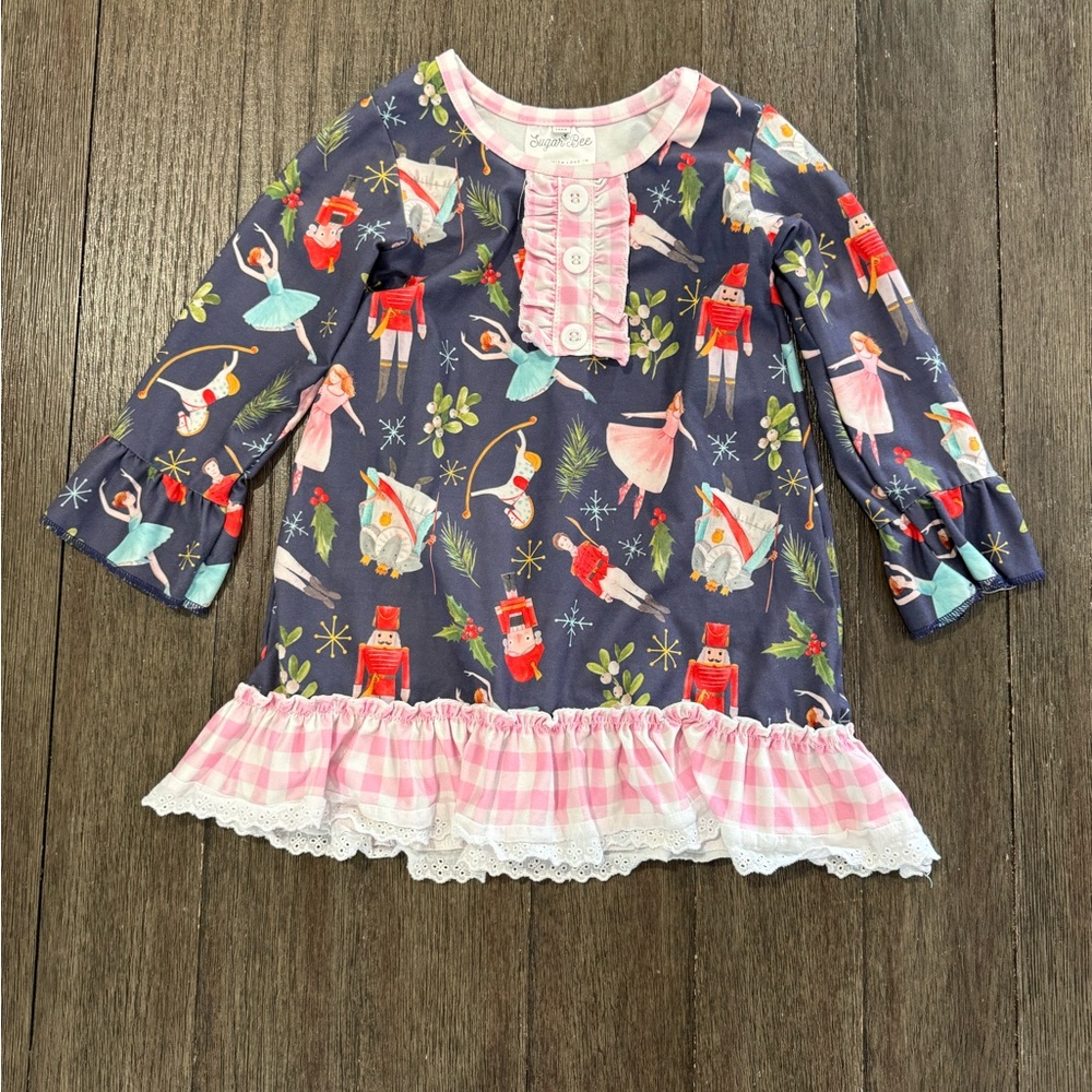 Sugar Bee Baby Nutcracker Dress with Ruffle Hem Size 18 Months